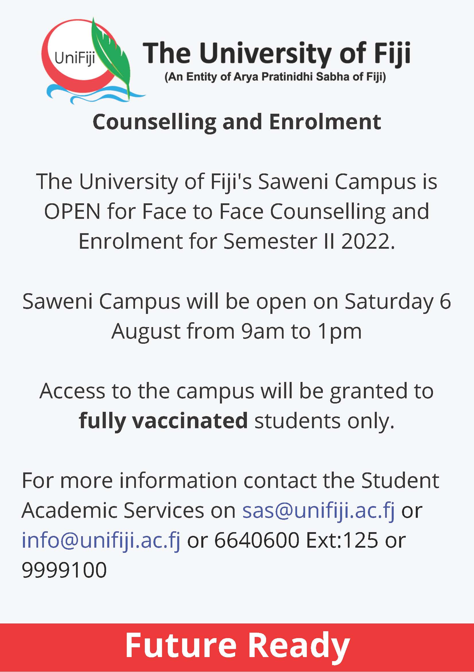Counselling and Enrolment - The University of Fiji