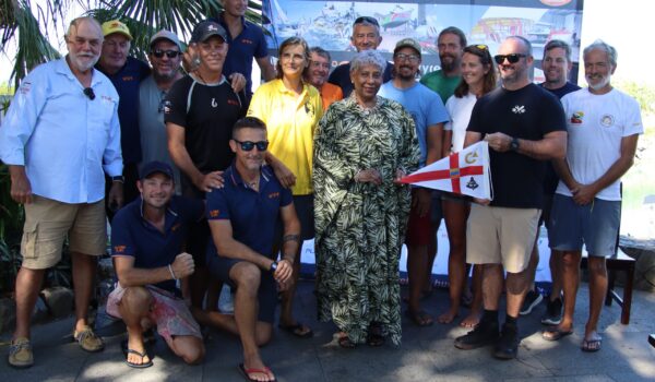 UniFiji VC Professor Shaista Shameem with the Sailors at the Vuda Marina